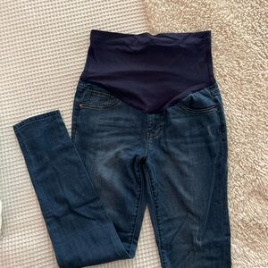 MATERNITY|| Pinkblush Blue Jeans with Intricate Stitching